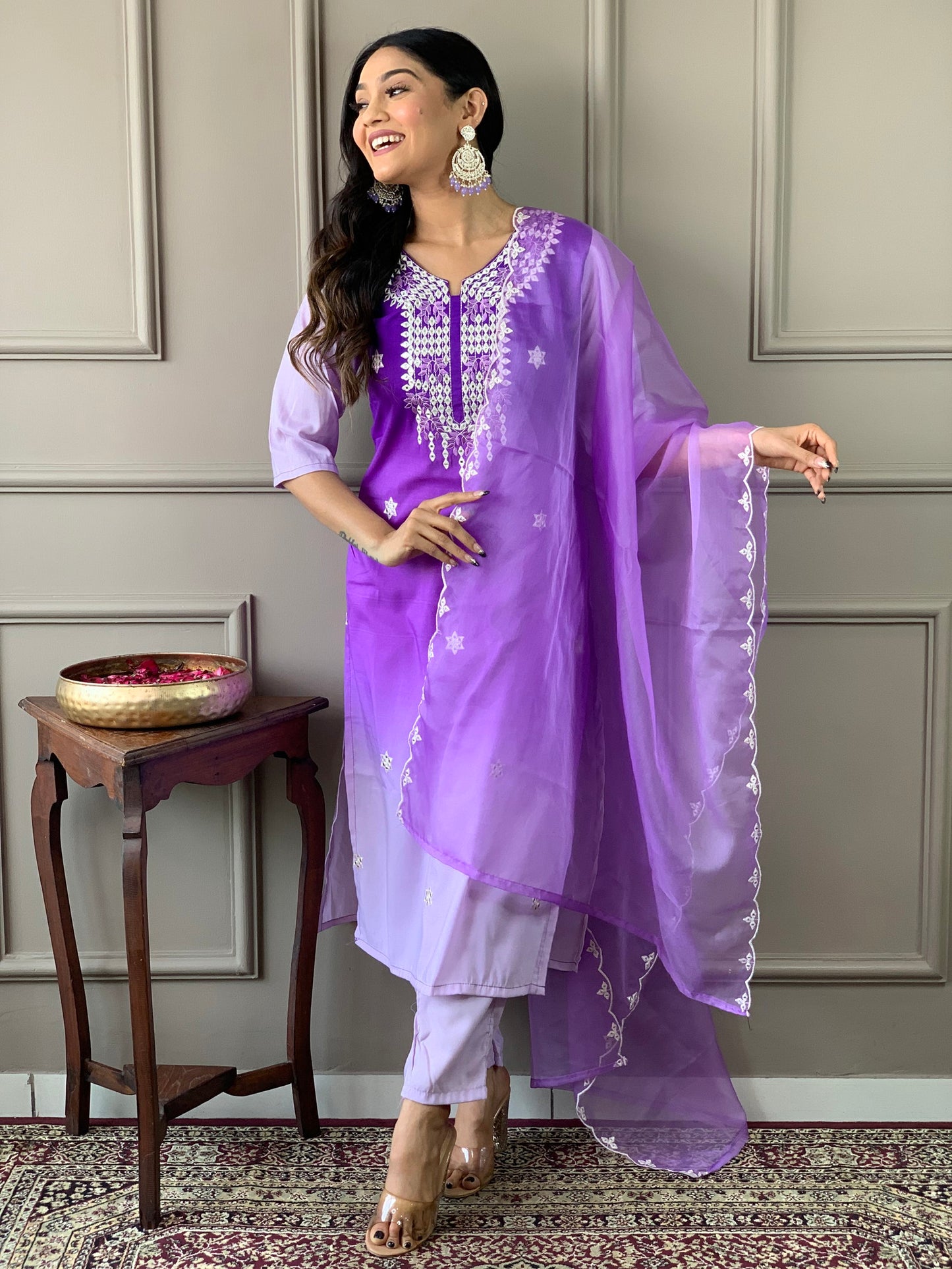 Beautiful  Designer Kurta  With Pant And Dupatta