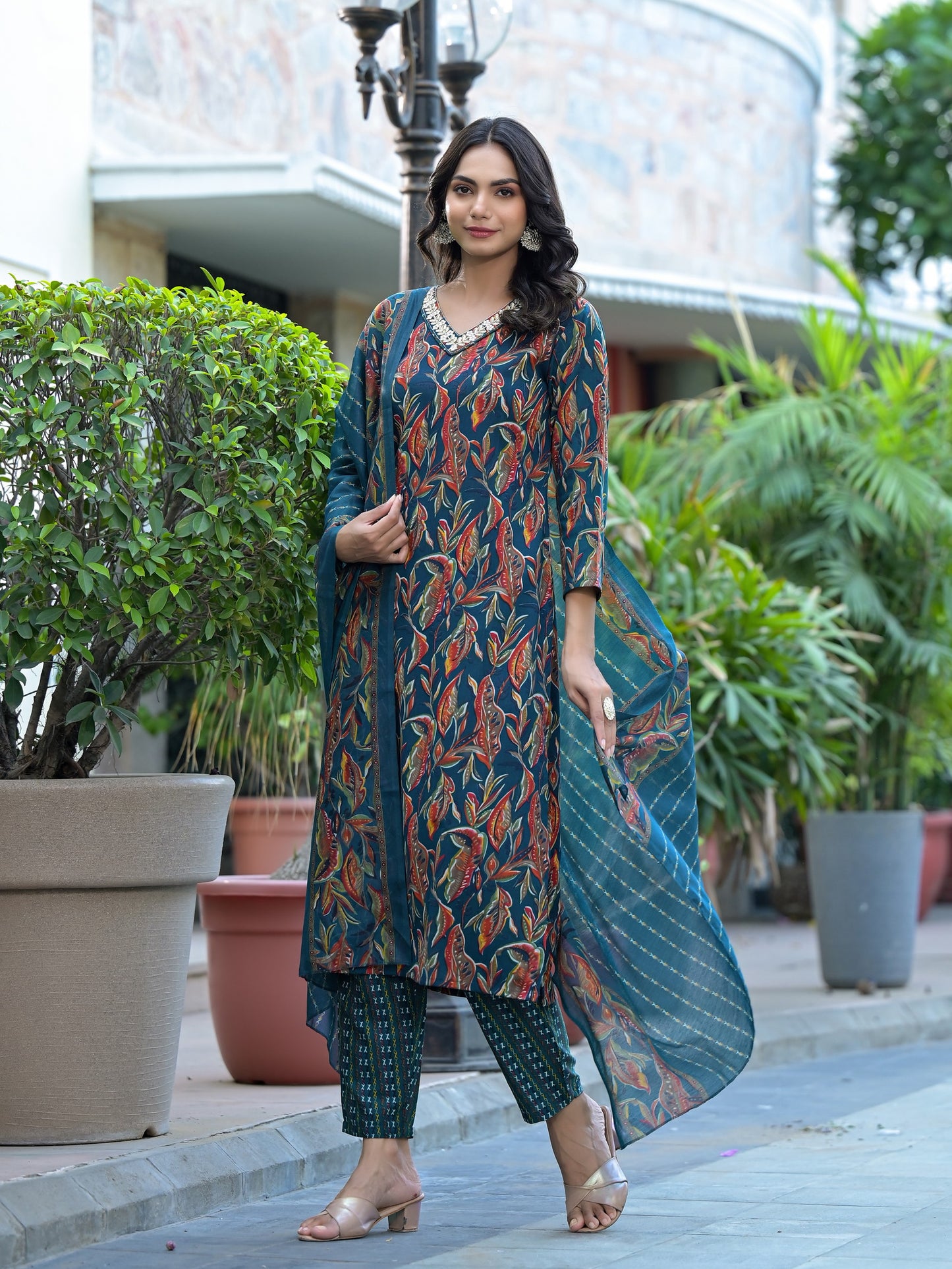 New Beautiful Design Rayon Kurta With Pant And Dupatta