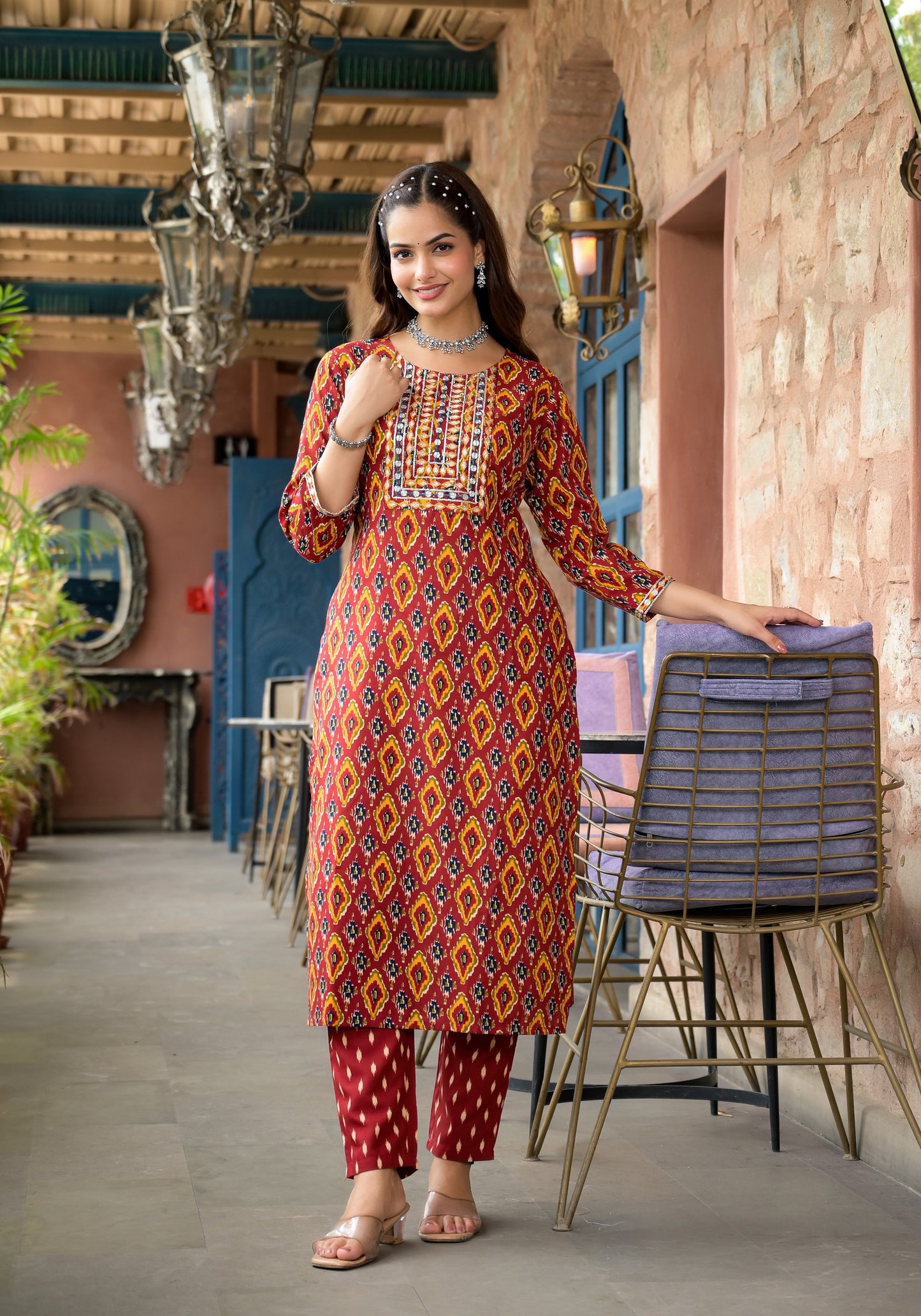 Beautiful Designer Rayon Full Stiched Kurti Pant with Dupatta